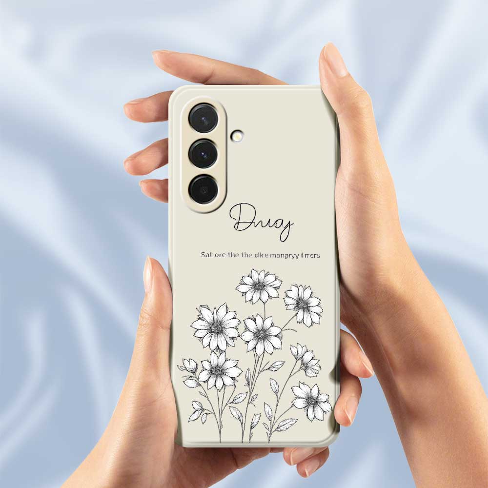 For Samsung Galaxy A36 5G Case Sketch Flowers Pattern Printing Straight Edge TPU Phone Back Cover