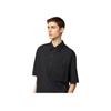 Simple Half Button Single Pocket Solid Color Fashion Casual Short Sleeve Polo Shirt Men Tops Black 476217-09