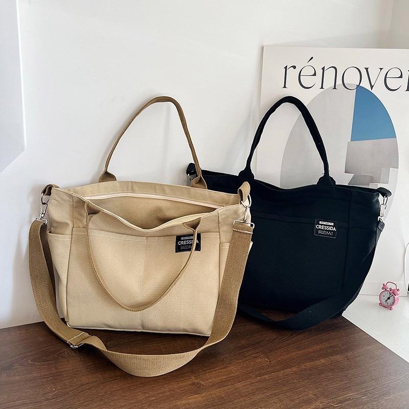 Canvas bag women's new trendy versatile school handbag shopping large-capacity make-up book bag