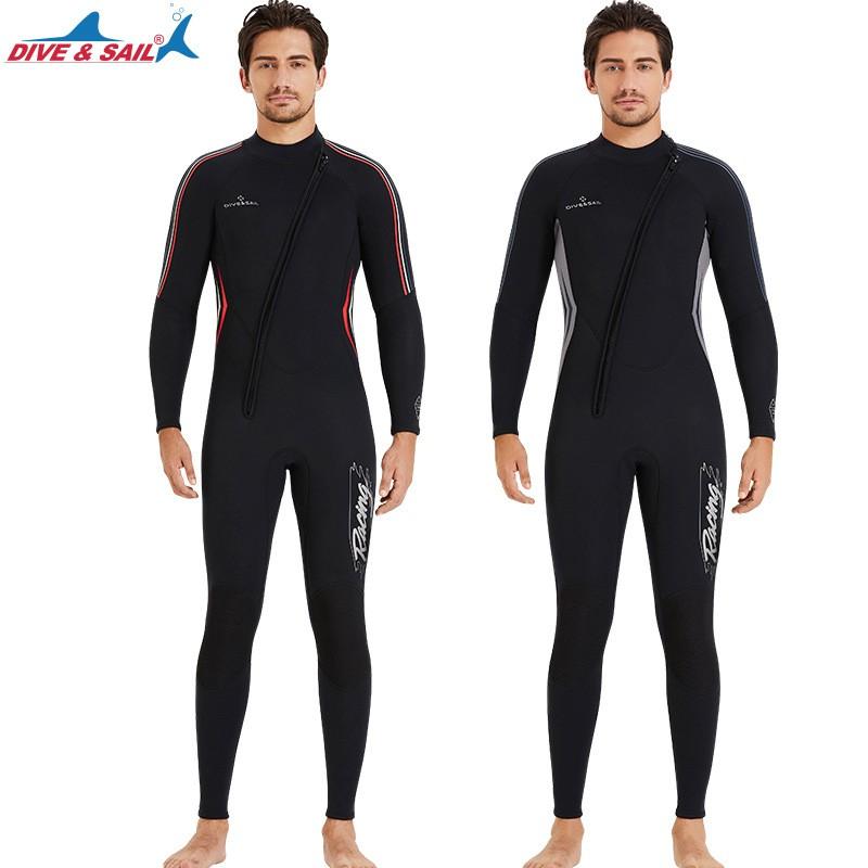 3mm Diving Suit Men's One-piece Thermal Surfing Long-sleeved Cold-proof Snorkeling Swimsuit