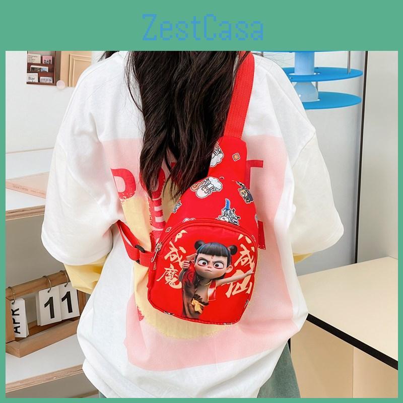Zha Printed Ne Shoulder Chest Bag Anime Peripheral Children Cartoon Outdoor