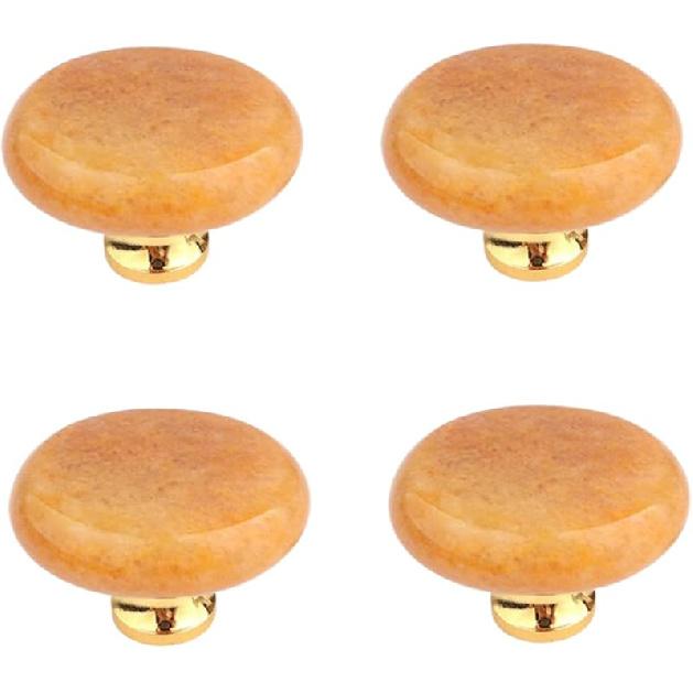 Cabinet Knobs Single Hole Nature Stone Drawer Handles Knobs Cupboard Drawer Pull Kitchen Cabinet Knob 4Pcs 9