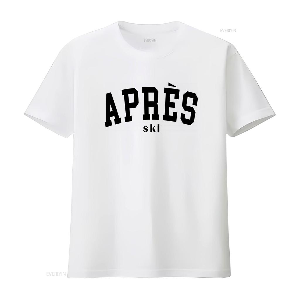 Stylish Après Ski T Shirt for Her Perfect Winter Holiday Sweater vintage Washed Versatile streetwear homme Stretched Unisex