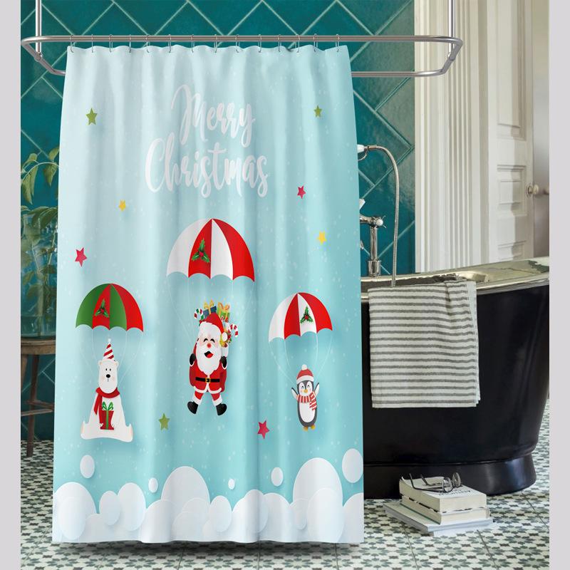 Bathroom Thickened Waterproof Curtain Mildew Proof Shower Curtain Shower Partition Curtain Shower Curtain Bathroom Curtain Free Perforation