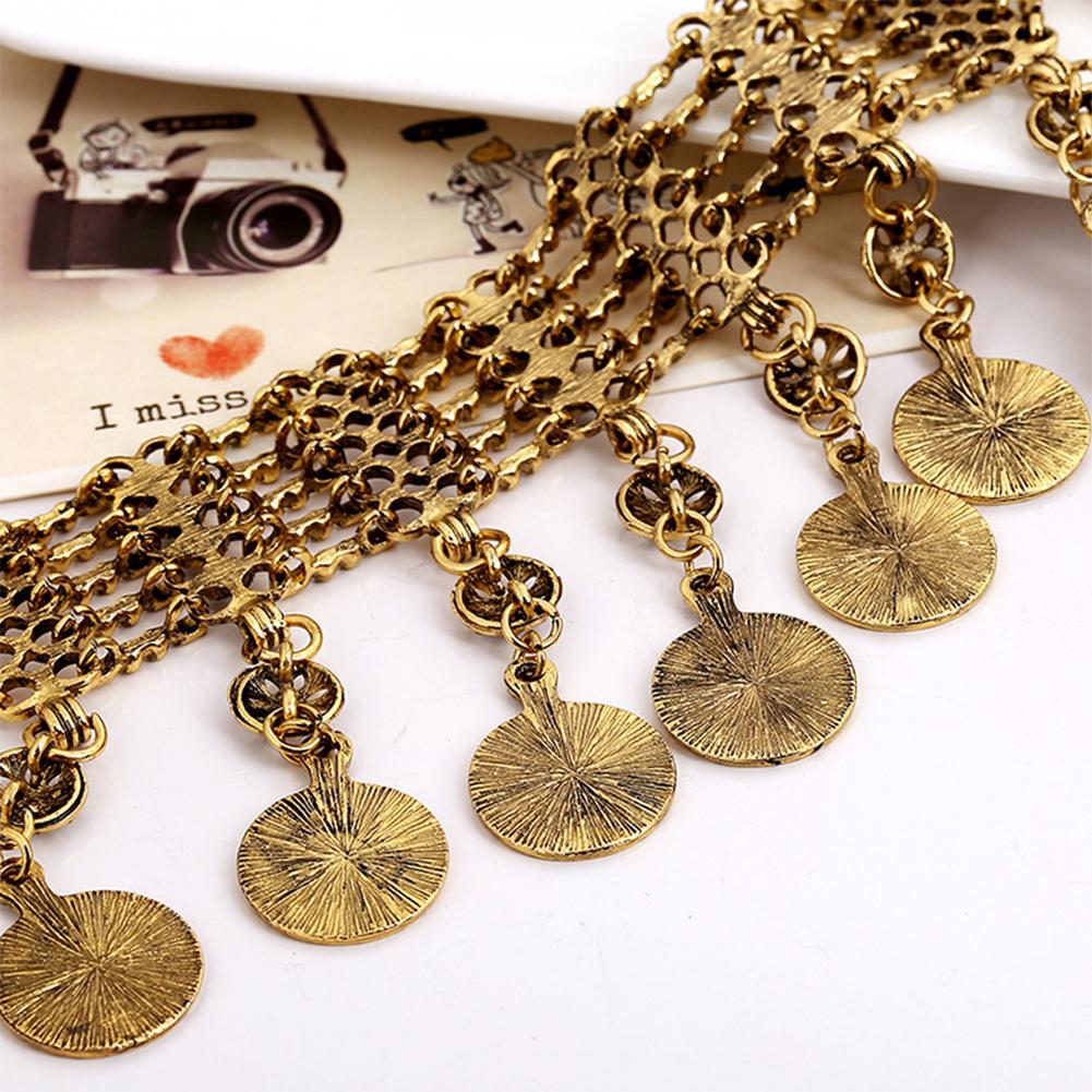 Fashion Simple Retro Exquisite Tassel Coin Pendants Anklet Women Foot Ornaments