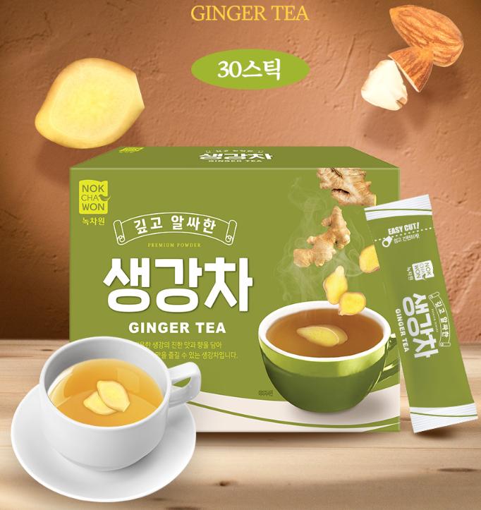 Nokchawon Deep Rich Ginger Tea 30 Sticks — Bold Spicy & Warming Instant Tea