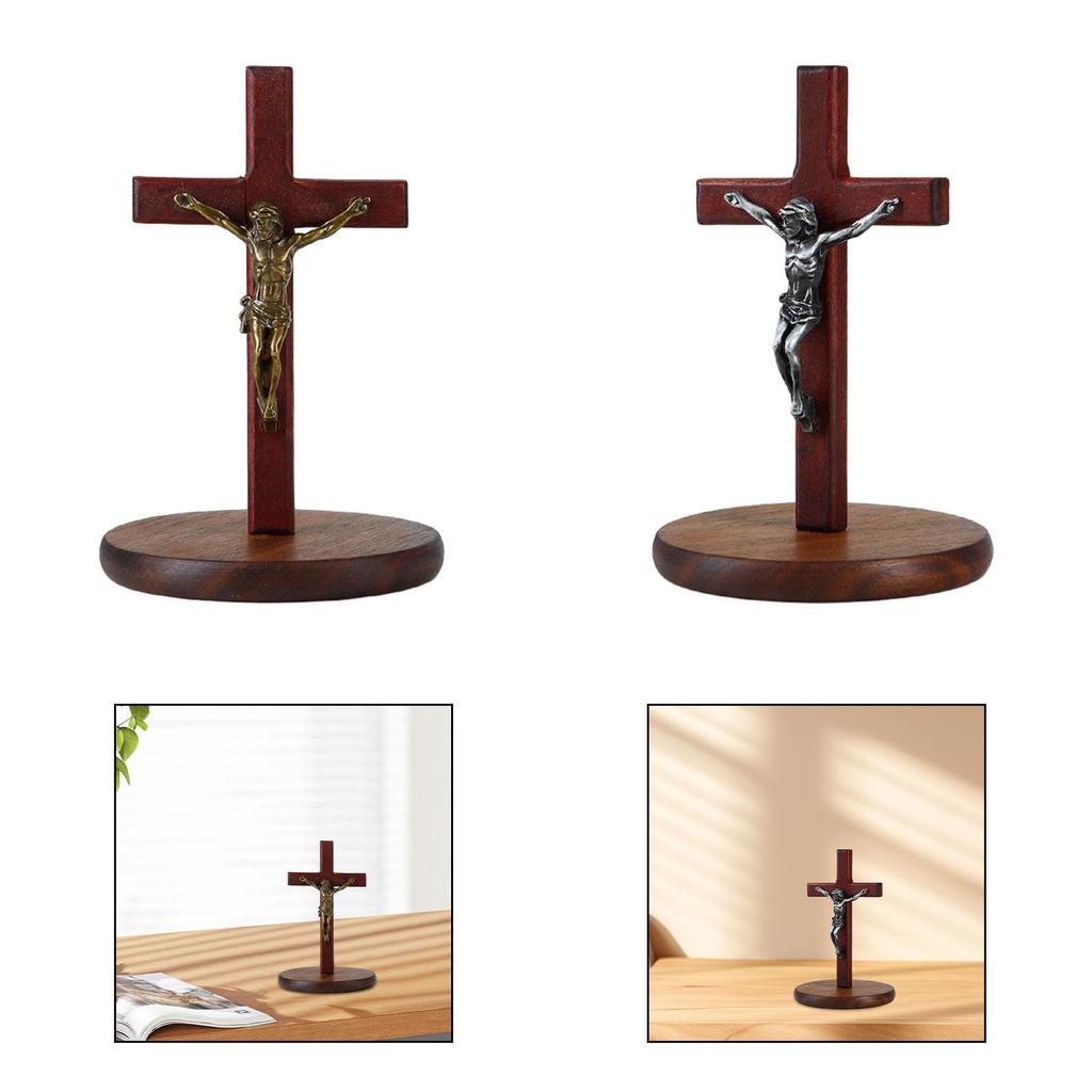 Jesus Crucifix Crosses Figurine Praying Religious Statue Gift Decor Decorative