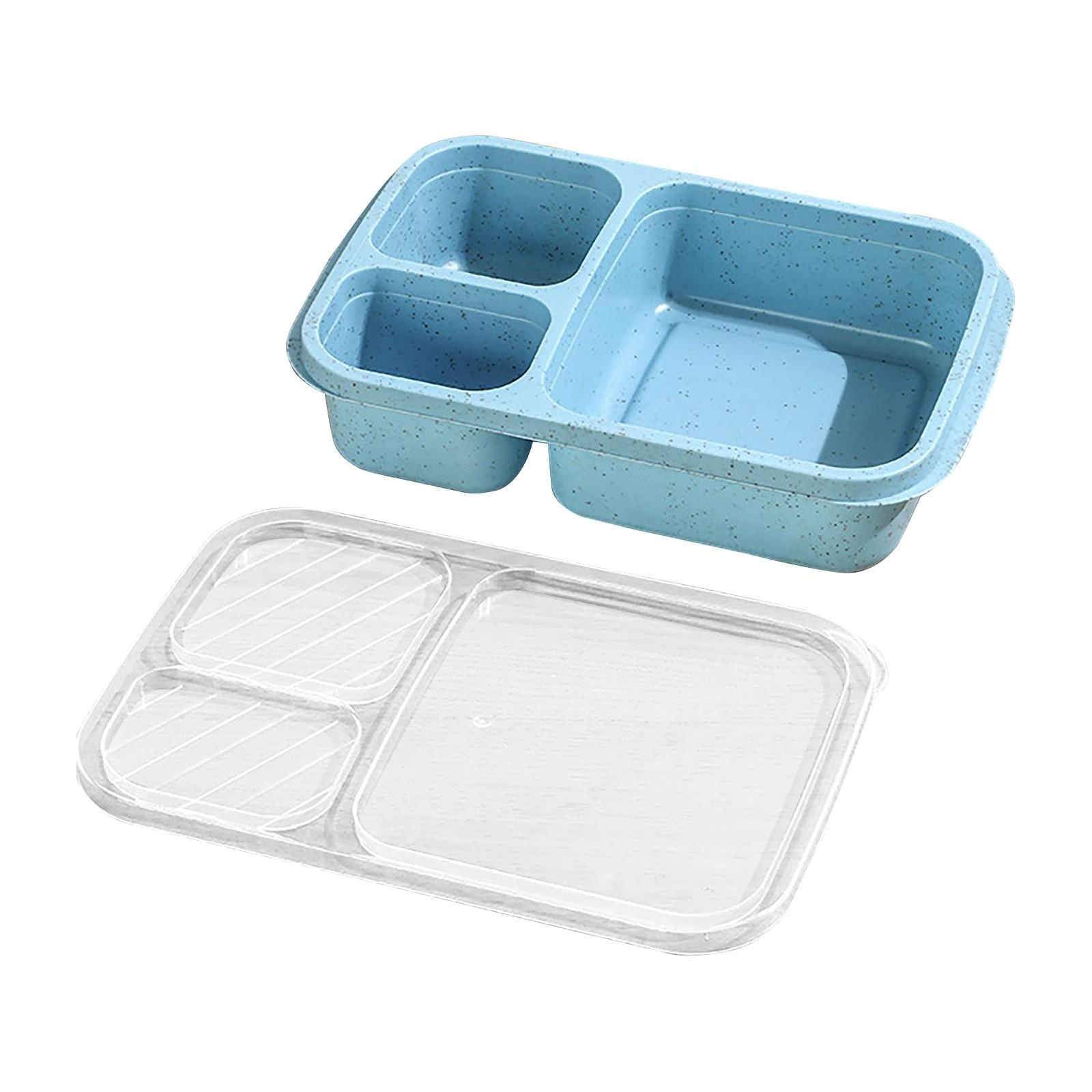 

Ланч-бокс для еды на вынос Ланч-бокс для студентов и рабочих Ланч-бокс с отсеком Пластиковый Ланч-бокс Портативный Ланч-бокс для пикника One Size синий