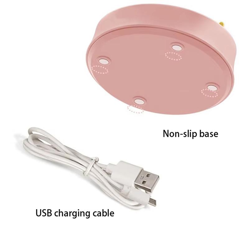 ABWR-Pink Flower LED Table Lamp Cute Adjustable Touch Rechargeable Battery Night Light For Dorm Reading Light
