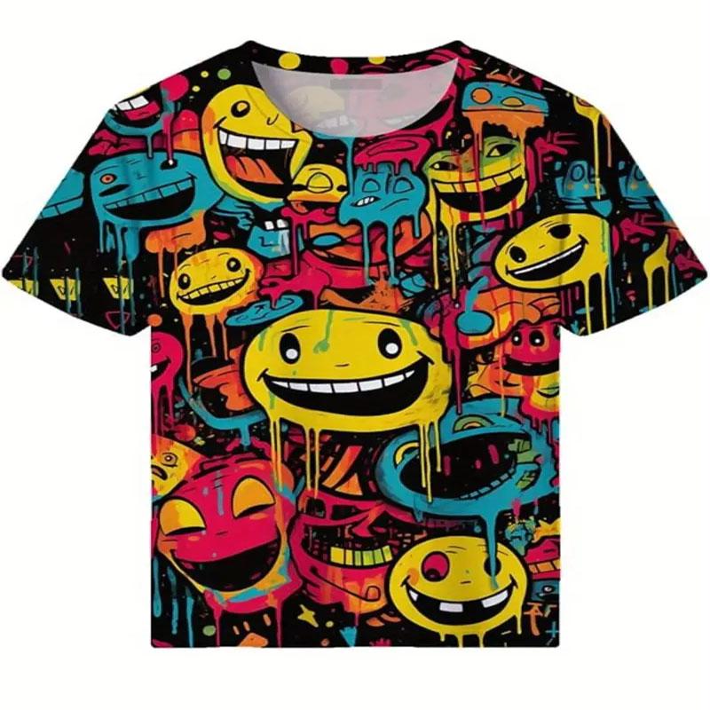 

Мужская футболка с рисунком граффити, легкий всесезонный повседневный дизайн, короткий рукав, круглый вырез, подходит для повседневной носки, путешествий и фитнеса 6XL