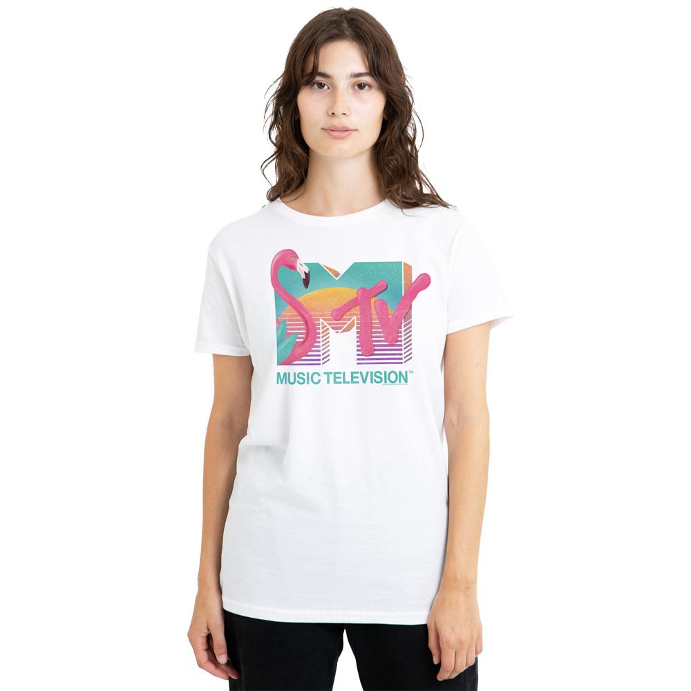 MTV Unisex Adult Flamingo Logo T-Shirt
