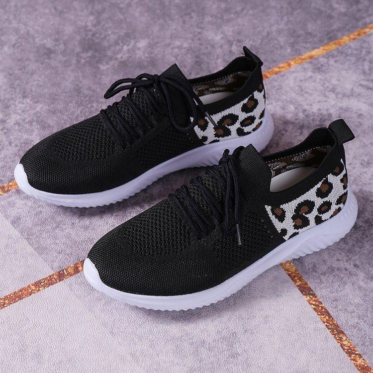 Women's Flat-bottomed Casual Sports Single Shoes, New Round Head Lace-up Fashion Mesh Shoes