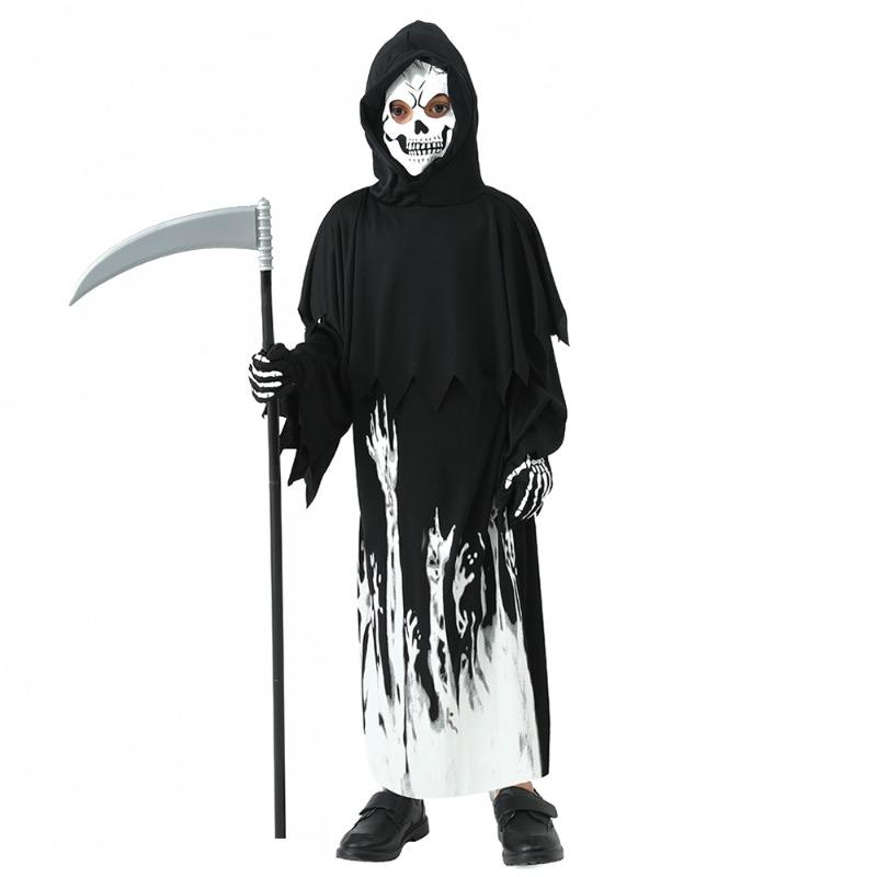 Halloween party cosplay costume, luminous grim reaper skeleton suit skeleton fluorescent children