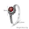 Elegant S925 Thai Silver Ring with Natural Garnet, Ruby, and Marcasite