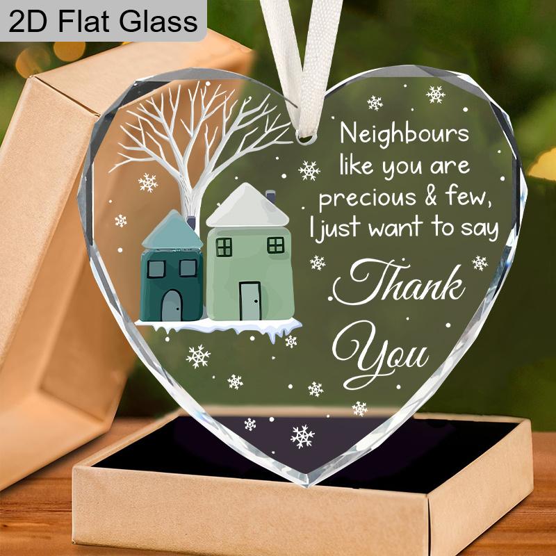 

Стеклянное украшение в форме сердца для соседа, подвесной сувенир с дизайном дома, идеальный подарок для соседей, домашний декор, подарок для выражения признательности соседу 1pc