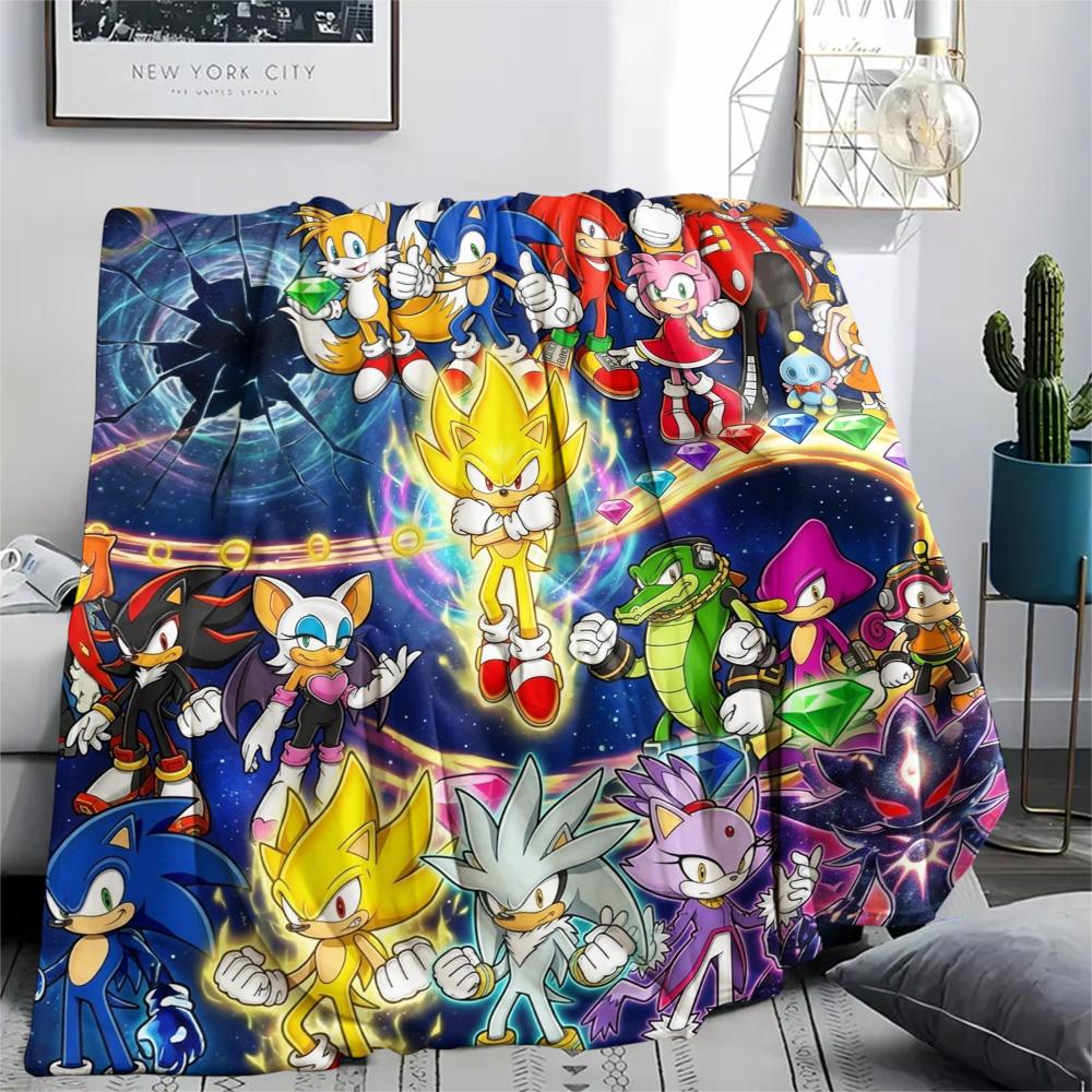

Hedgehog Sonic Print Flannel Blanket, Ultra Soft High Quality All Seasons Warm Throw, Home Decor Cozy Blanket, Perfect Christmas Gift 80cm x 120cm