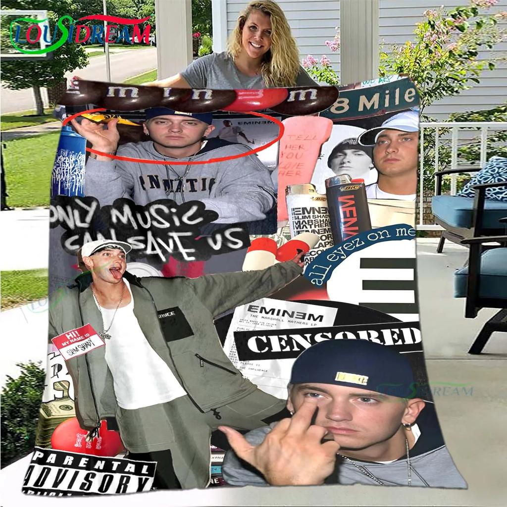 Pop Singer E-Eminem Blanket,Flannel Throw Blanket for Home Bedroom Bed Sofa Picnic Office Hiking Leisure Nap Birthday Gift