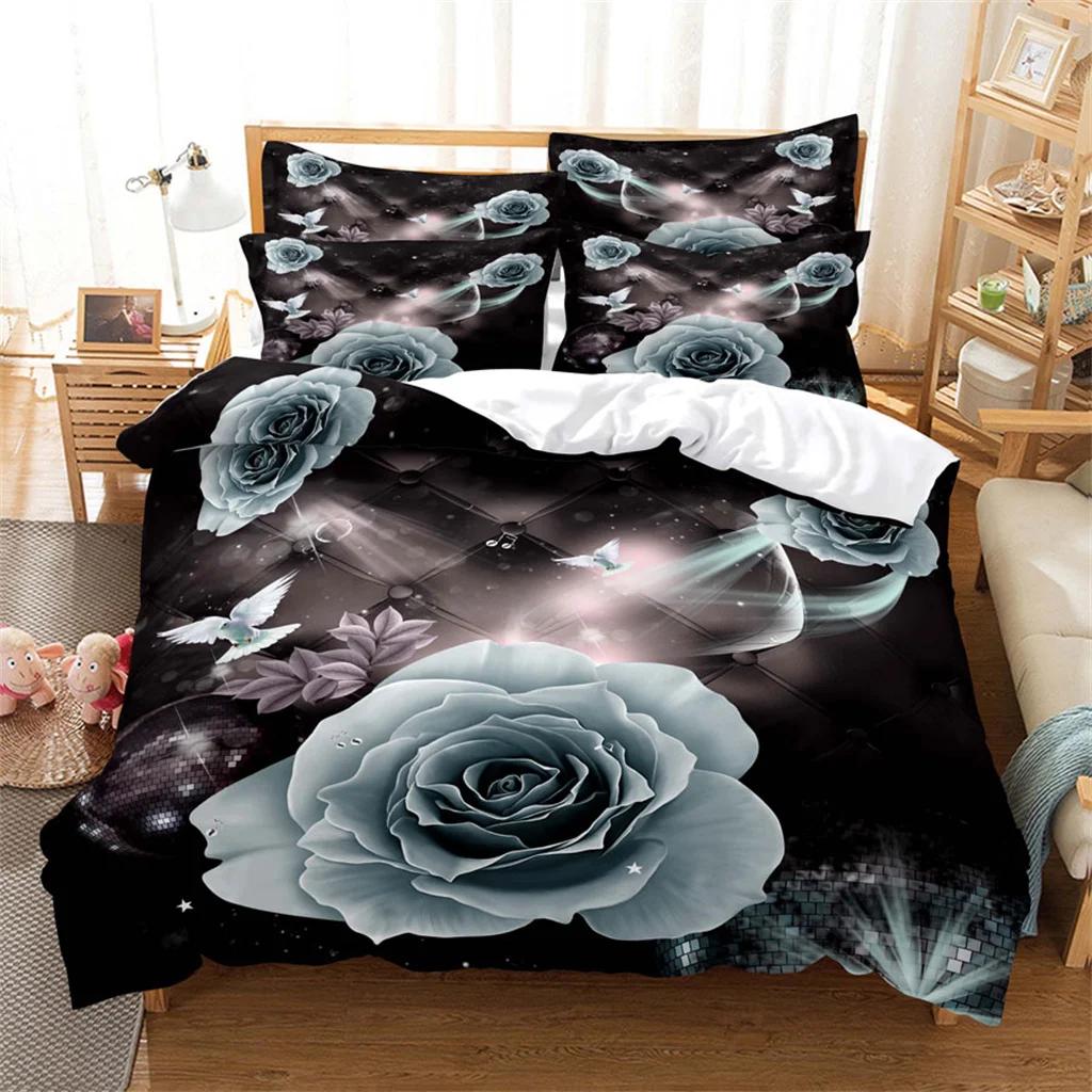 Love Red Rose Nevresim Takımı Housse De Couette Mutlu Sevgililer Günü/evlilik/düğün Nevresim Takımı Dropship Yatak Takımı - Çarşaf Yok