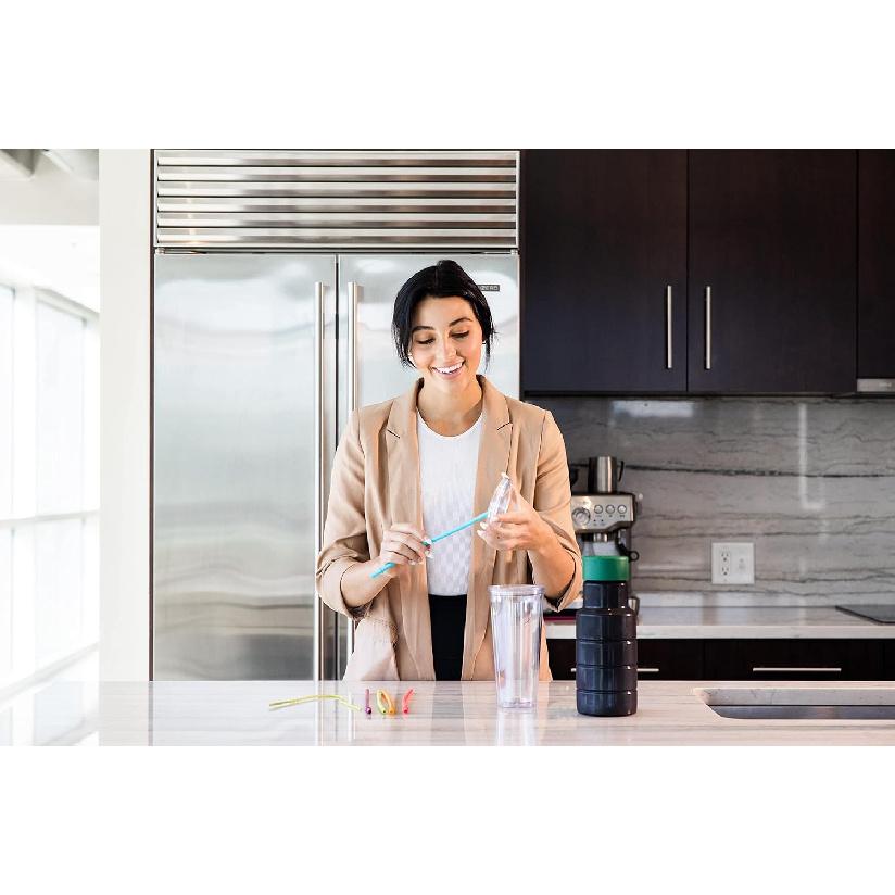 Long Silicone Straws With Stoppers for Tumblers - Slender Silicon Rubber Reble Drinking Straws for Simple Modern, Starbucks, Yeti, rTic, Acrylic 24