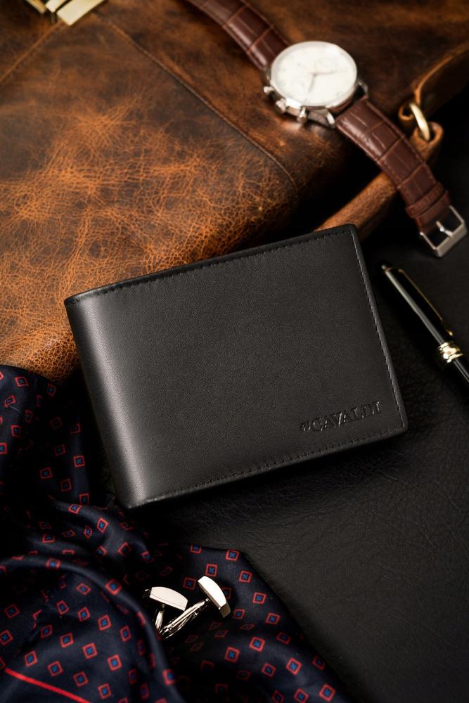 Large men's wallet made of eco-leather in landscape orientation - 4U Cavaldi