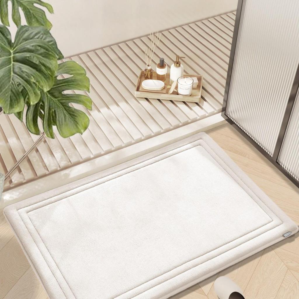 Enhanced Memory Foam Non-slip Bathroom Mat - Absorbent, Machine Washable Toilet Floor Rug