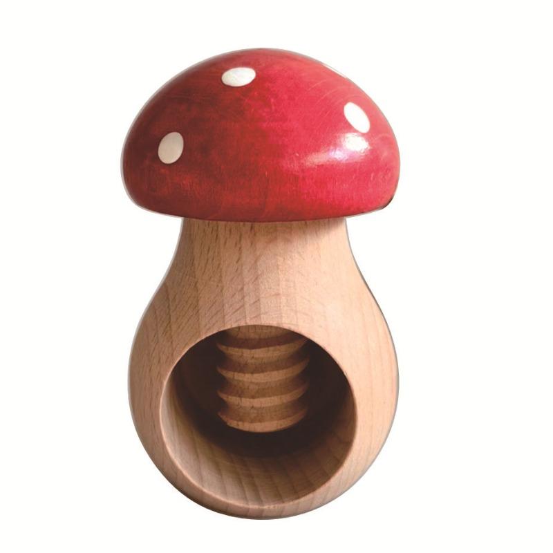 Wooden Mushroom Shaped Walnut Clip Creative Wooden Mushroom Nut Shell Opening Tool Multifunctional Clip Peeling Walnut Tool красный