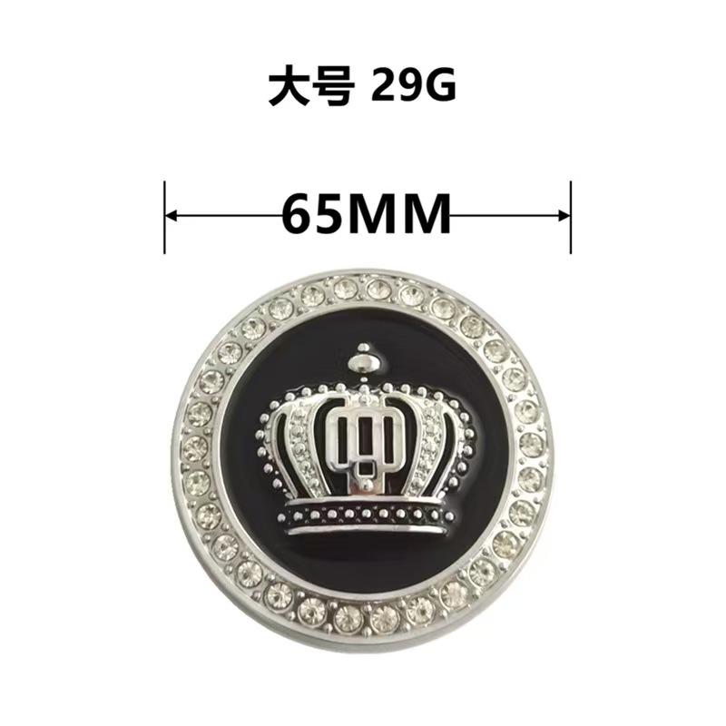 Car Modification Metal Crown Sticker 3D Inlaid Diamond Car Sticker Round Crown Car Body Side Sticker Tail Sticker