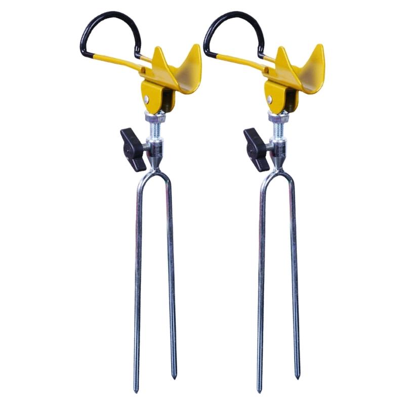 2Pcs Stainsless Steel Fishings Rod Holder Ground Beach Fishings Poles Stand 360 Degree Rotates Fishings Rod Stand Base 1