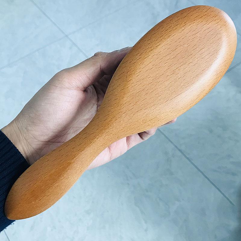 Comfortable Beech Wood Boar Bristle Air Cushion Comb with High Elasticity Massage Airbag