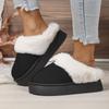 Women's Winter Fluffy Slippers  for Women Winter Fashion Platform Indoor Shoes Female Thick Warm Floor Slippers for Women
