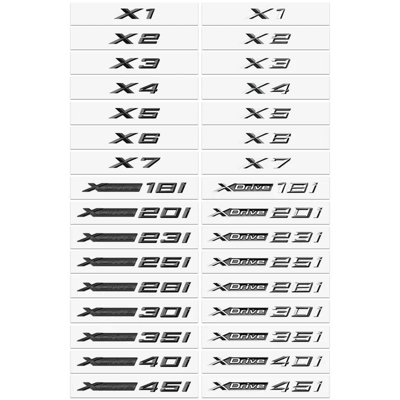 XWFVI1 3D Xdrive 20d 30d 35d 40d 50d 20i 25i 30i Car Fender Emblem Trunk Badge Sticker For BMW M X1 X3 X4 X5 X6 X7 GT Logo Accessories