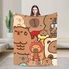 Capybara Stack Group Cute Blanket Quality Warm Soft Throw Blanket Winter Picnic Couch Chair Sofa Bed Street Trend Bedspread