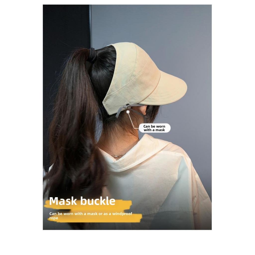 Sombrero de Sol Transpirable para Mujer con Ala Ancha, Visera Abierta para Coletas [3 Colores Disponibles]