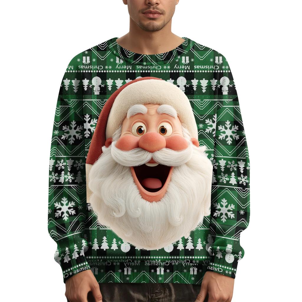 Pánský vánoční svetr s potiskem na límci