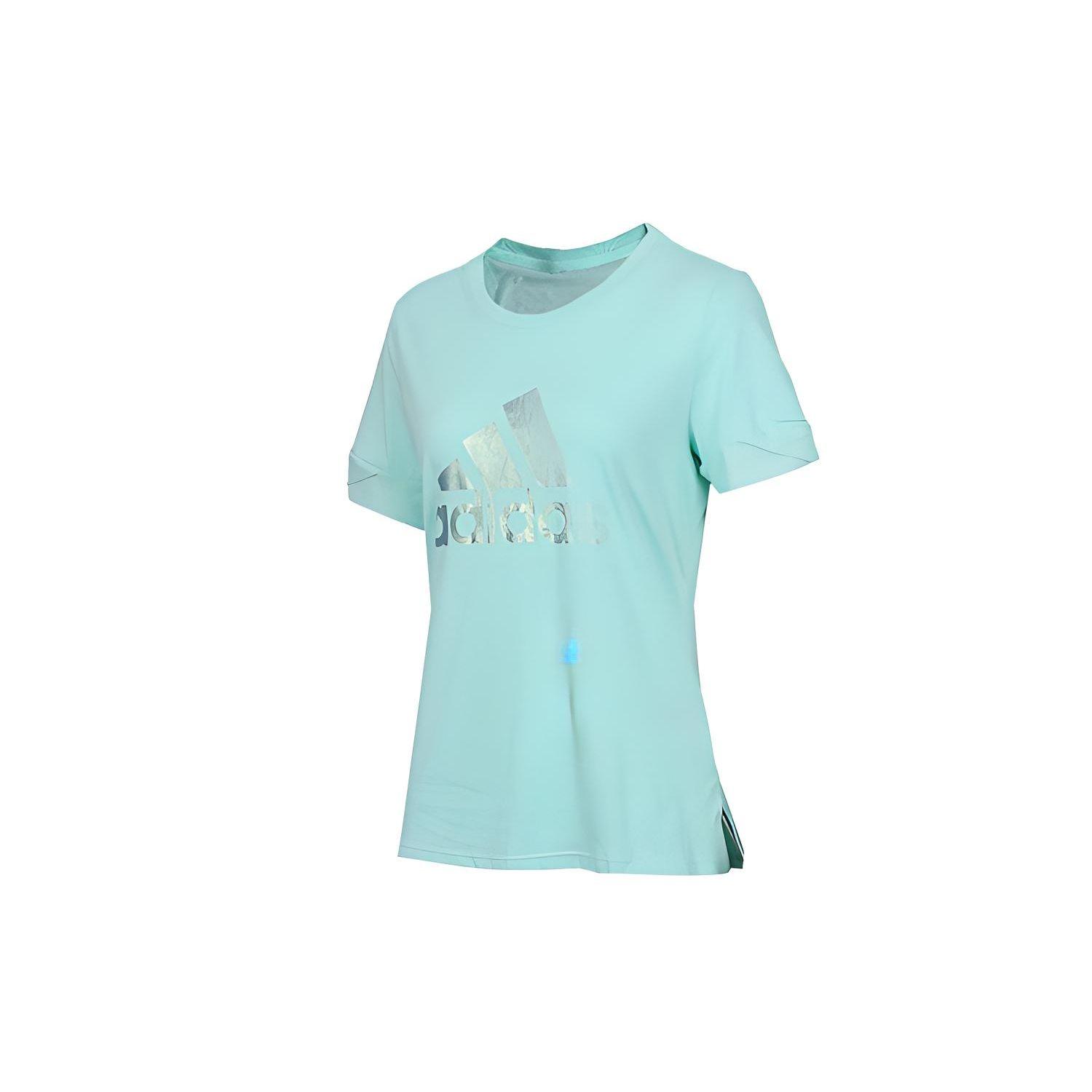 

Adidas Alphabet Logo Print Спортивная футболка с короткими рукавами Женские топы Мятно-зеленый DY8613 S