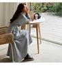 Korean Style Plus Size Hooded Sweatshirt Dress - Solid Color, Slimming Waist, Autumn/Winter Wear for Women