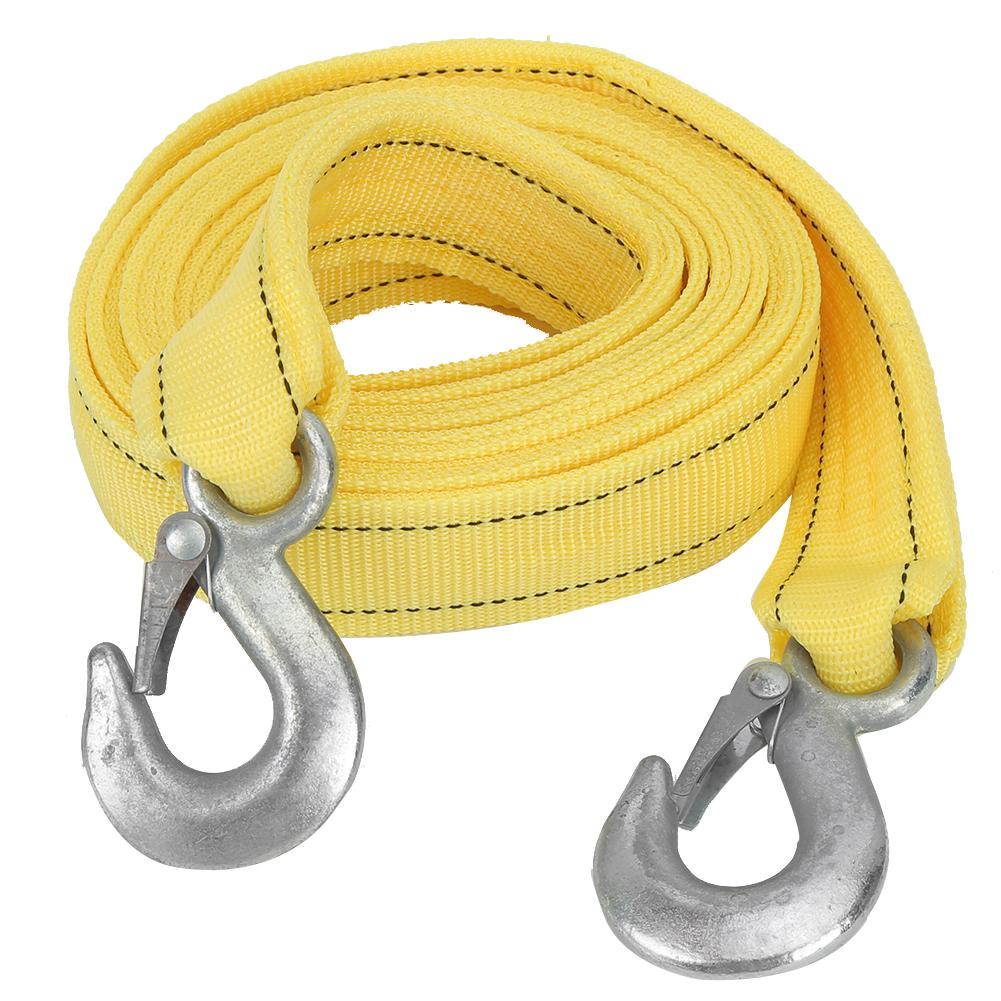 2.5m 8.2ft Car Trailer Towing Rope Strap Tow Cable Hooks Emergency Heavy Duty