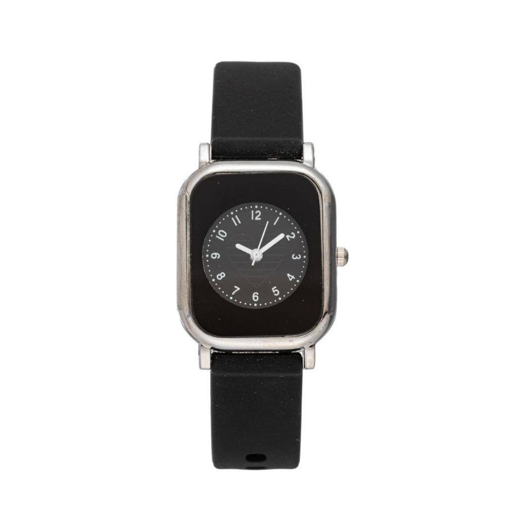 Simple Rectangle Dial Quartz Wristwatch for Women Elegant Rubber Wristband Luxury Ladies Watch Montre Femme Reloj Mujer