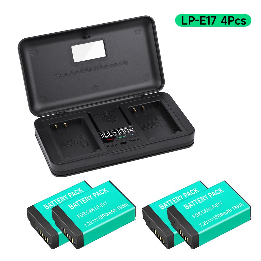 1800mAh LPE17 LP E17 LP-E17 Battery +LCD USB Charger For Canon EOS RP 200D M3 M6 750D 760D T6i T6s 800D 8000D Kiss X8i Camera