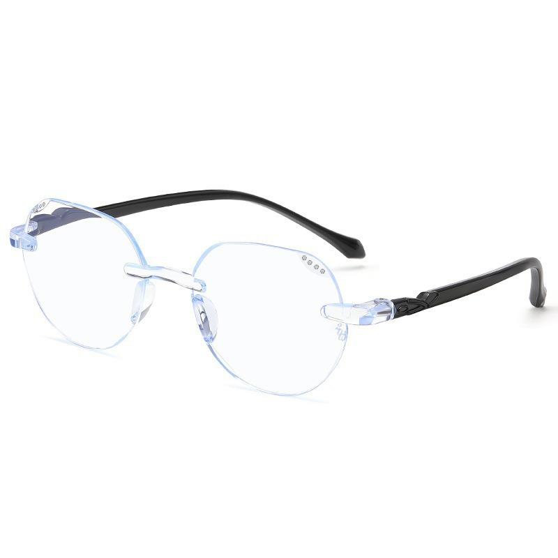 Luxury Rimless Reading Glasses for Women - Diamond Cutting Style, Presbyopic Lens, Square Frame, Lightweight & Stylish Design