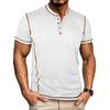 Men's Contrast Stitch Henley Neck Short Sleeve T-Shirt