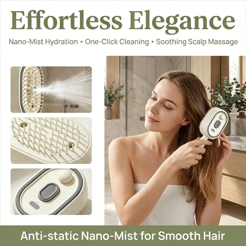 2026 New Electric Steam Comb, Electric Steam Hair Styling Comb, Rechargeable Steam Straightener, Smoothing Steam Comb
