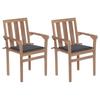 Day and Night - Day and Night Garden Chairs 2 Units with Anthracite Teak Wood Cushions