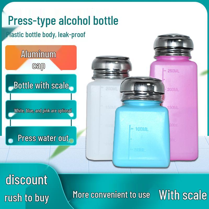 

Manual Press Alcohol & Cleaning Solution Dispenser for Nail Art & Plastic Bottles Aluminum Pump 4oz (100ml) White