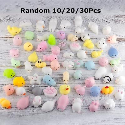 10/20/30 шт. Випадкові милі тварини Squishy Kawaii Mini Slow Rising Squeeze Squeeze Stres Release Hand Toys