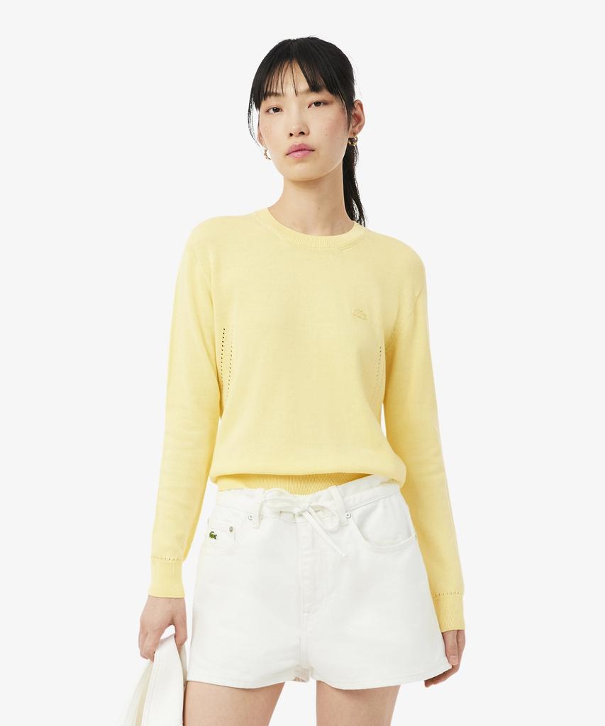LACOSTE Women'S Light Cotton Crew Neck Sweater Af4145-56G 107