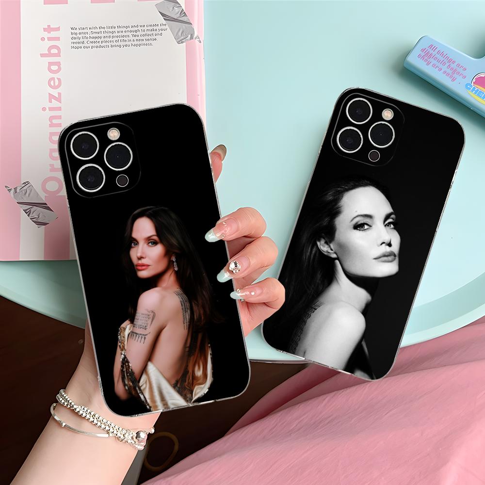 Angel Jolie Mobile Cell Phone Case for iPhone 17 16 15 14 13 12 11 X XR XS Air Pro Max Plus Mini Clear Colorful Cover Luxury