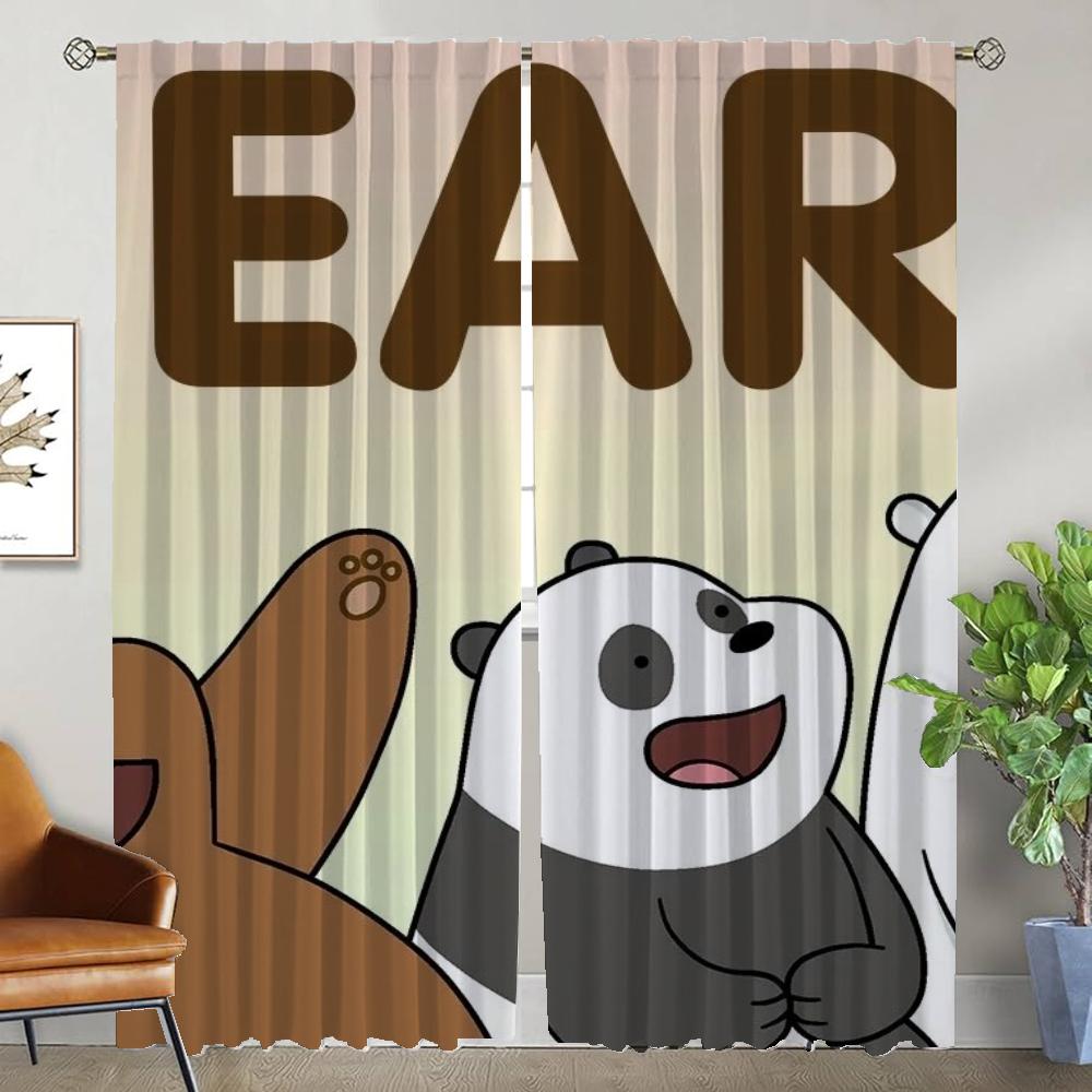 We Bare Bears Anti-mosquito Curtains for Living Room Partition Shades Blackout Curtain Halloween Decoration Tulle for Bedroom