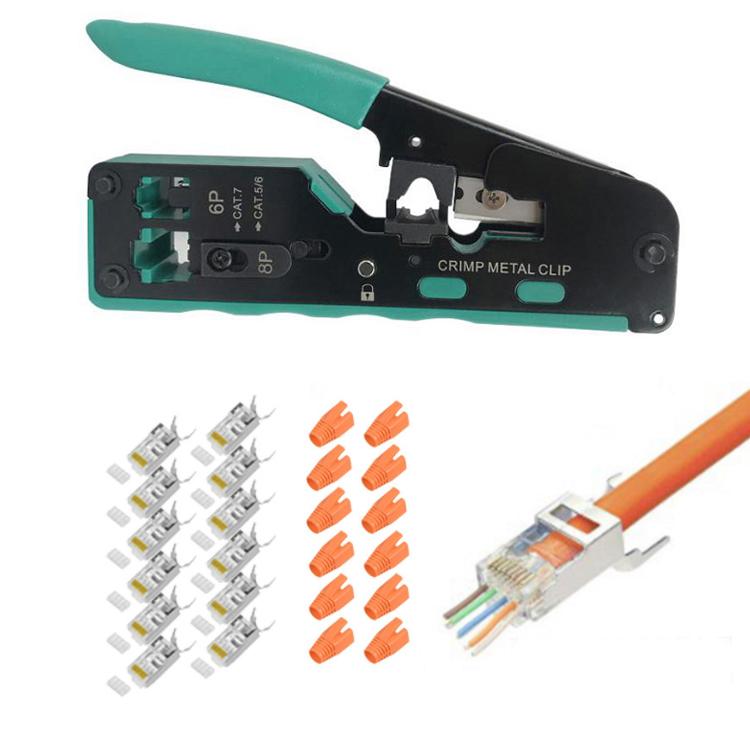 Multifunctional 6P 8P Wire Cable Crimper Stripper Cutter Pliers Network Cat5e Cat6 Cat7 Rj45 Pass EZ Crimping Tool Novelty Gift