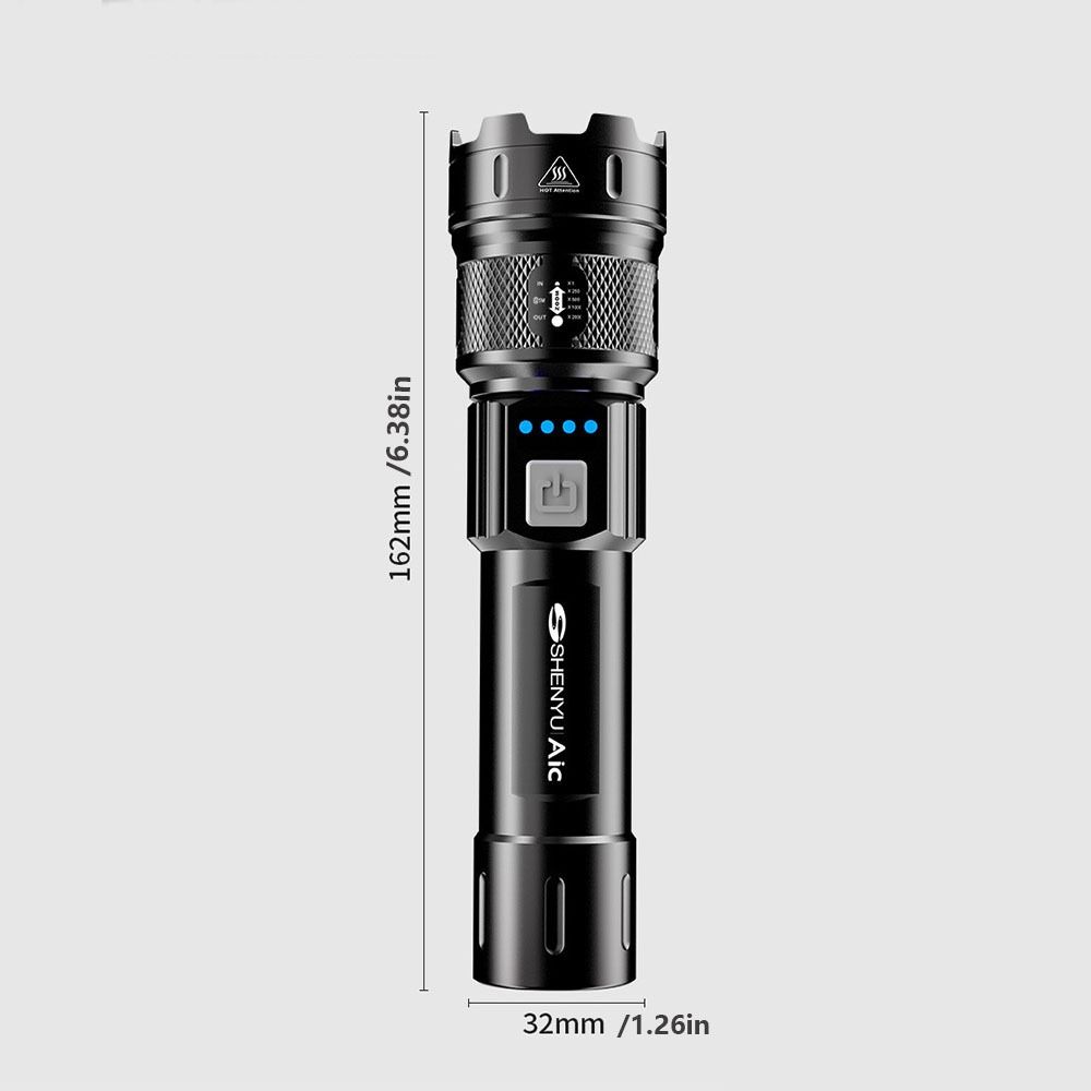 High Power Telescopic  Zoom Torch Powerful Camping Light LED Display  Flashlight  Hiking
